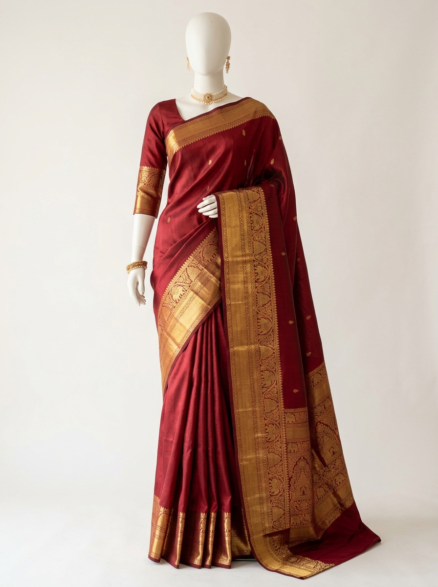 Kanjivaram Red Silk