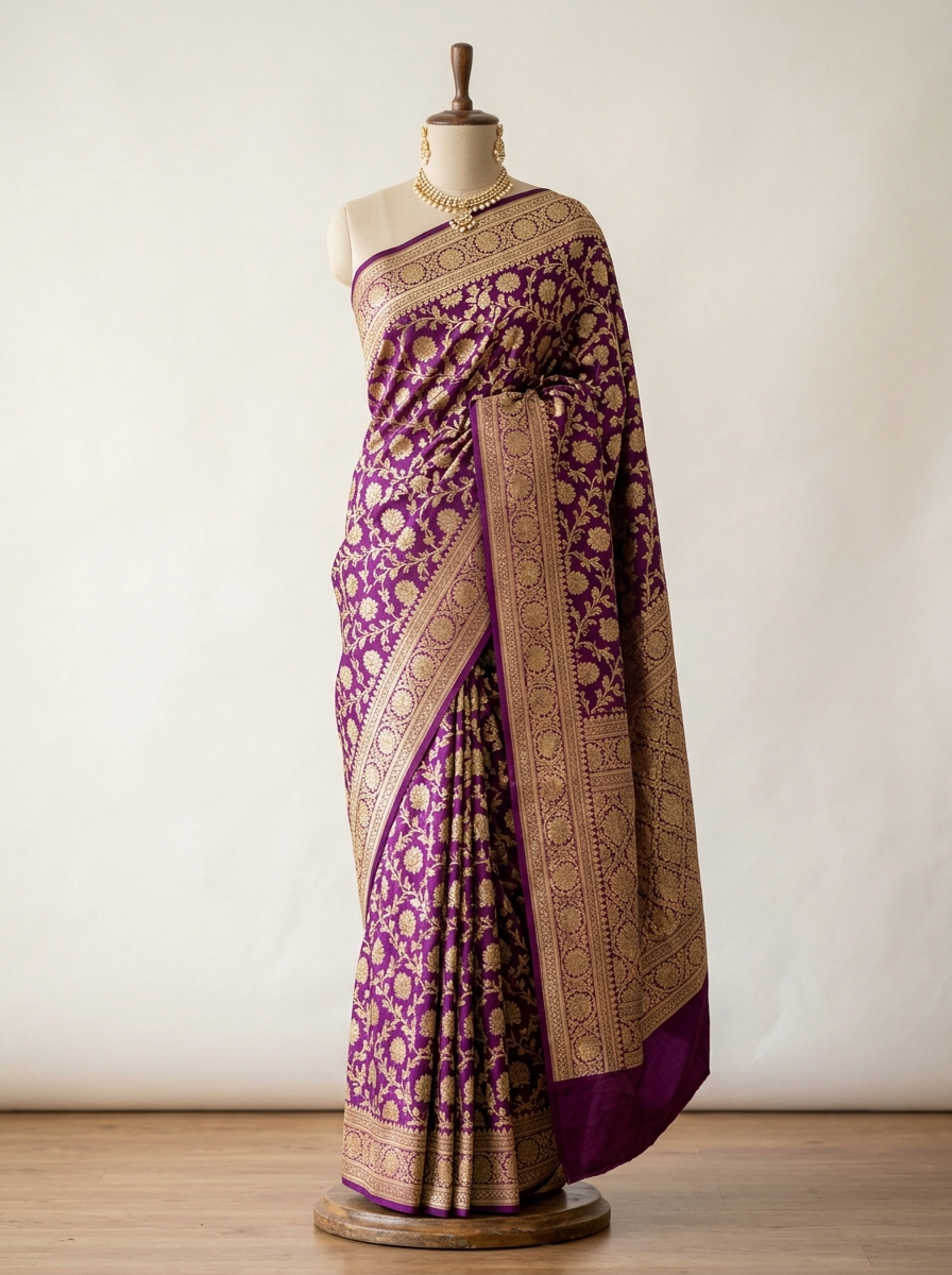 Purple Banarasi Brocade